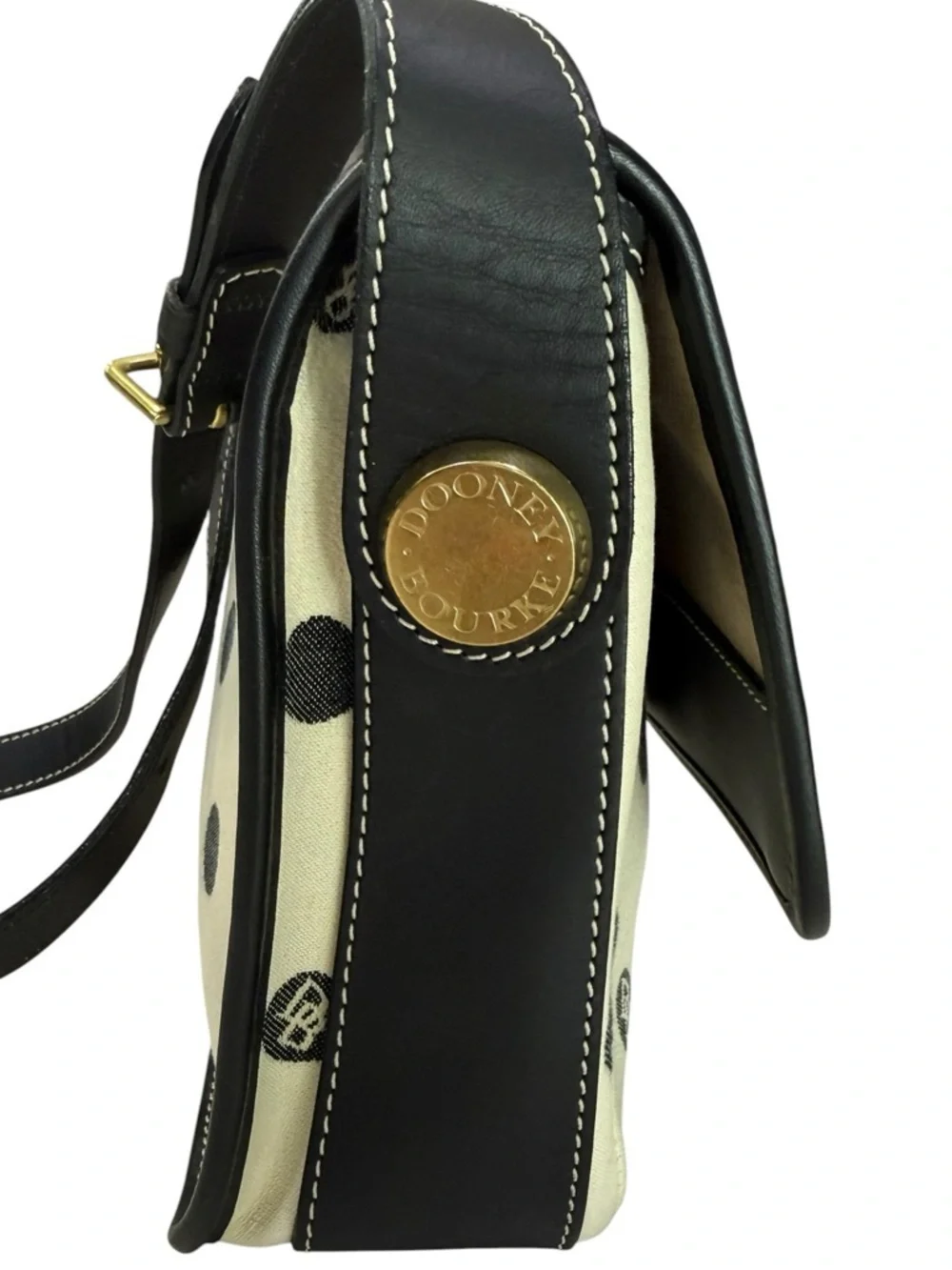 Vintage Dooney & Bourke Classic Monogram Polka Dot USA Made Crossbody Purse